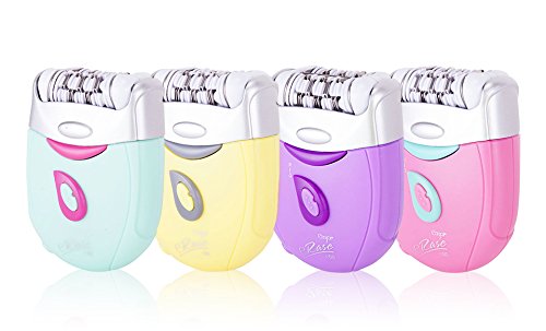EMJOI eRase e60 Dual Opposed Heads 60-Disc 2-in-1 Electric Epilator Tweezer with Shaver/Trimmer and Sensitive Attachments - White