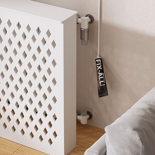 Mueble cubreradiador blanco para salones modernos con rejilla 7