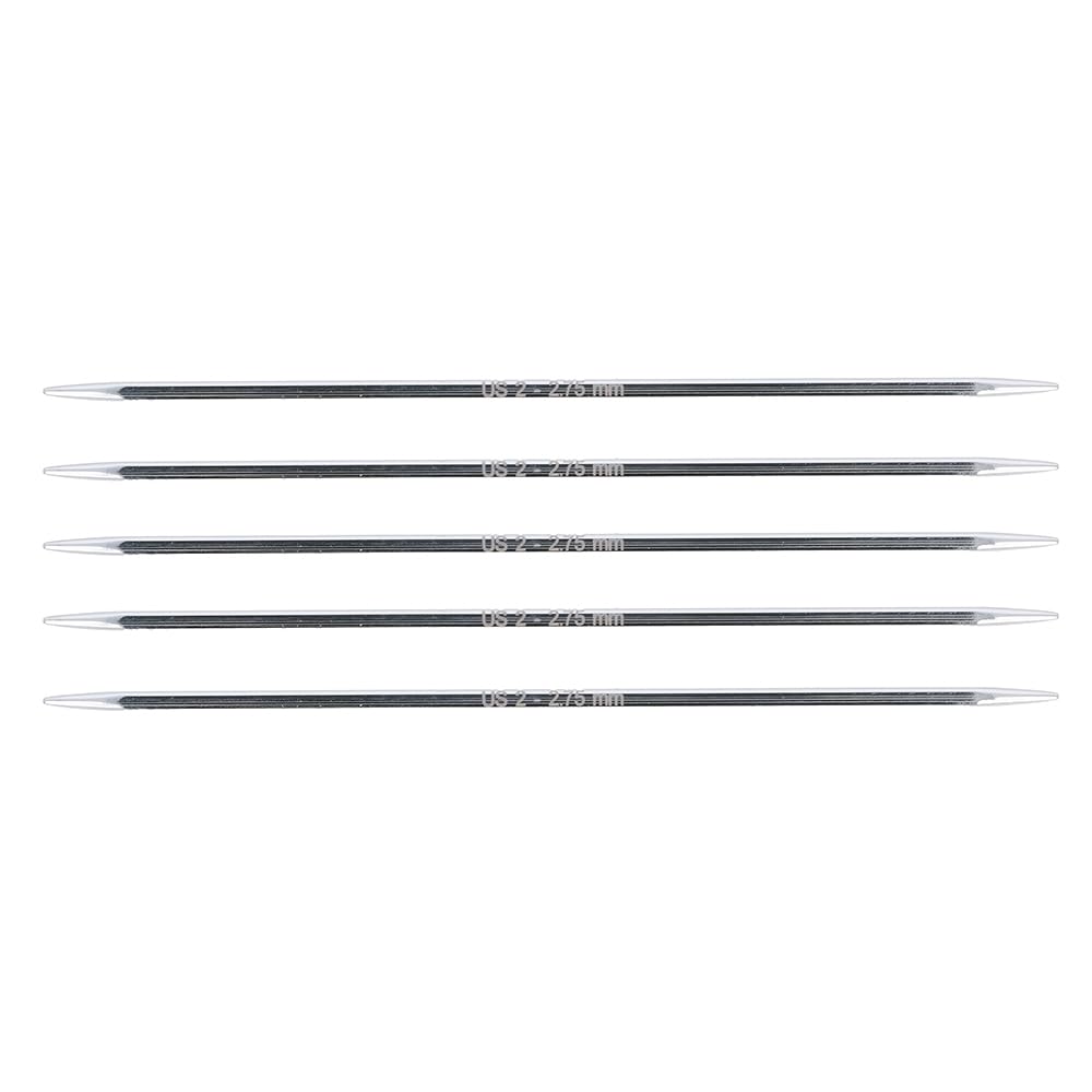KnitPro Nova Cubics Double Pointed Needles 5" (12.5cm), Silver, 2.75mm