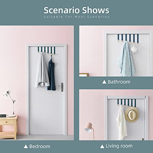 Lambye Over The Door Hook, Door Hooks for Hanging-6 Hooks,Towel Hanger, Over Door Towel Racks for Bathroom,Over Door Hooks for Hanging Clothes /Coats/Hats