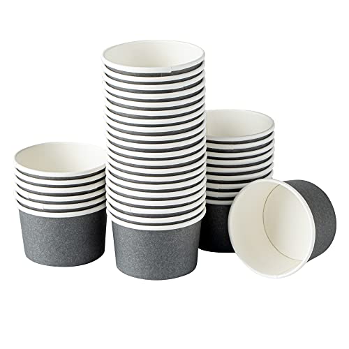 Image of Coppetta 3 Ounce Paper Cups, 50 Durable To Go Cups - Lids Sold Separately, Disposable, Gray Paper Dessert Cups, Freezable, For Cafes And Restaurants - Restaurantware