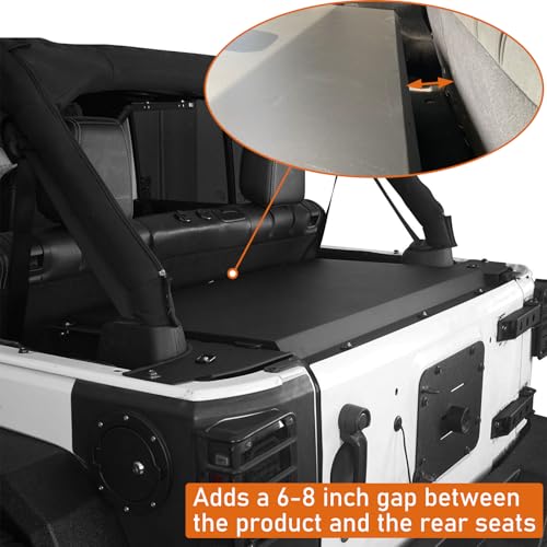 Image of Hooke Road for Jeep Cargo Trunk Cover Security Deck Enclosure for Jeep Wrangler JK 2007-2018 4-Door Unlimited
