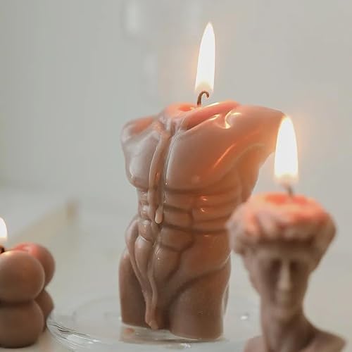 Candle Molds - Silicone Mold for Candles Making, DIY 3D Moulds for Soy Wax, Beeswax, Scented Candle, Valentine's Day Gifts (Muscle Man)