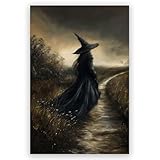 Mystic Gothic Wall Art Nature Witch Art Print dark academia Halloween Poster Vintage Witchy Home Decor For Living Room 8x12inch Unframed