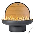Panovue 32in Fire Pit Table with Lid,Heavy Duty and Deep Fire Bowl,Outdoor Wood Burning BBQ Grill Firepit Bowl with Cover Lid, Fire Pit for Outside Table for Backyard Bonfire Patio Picnic