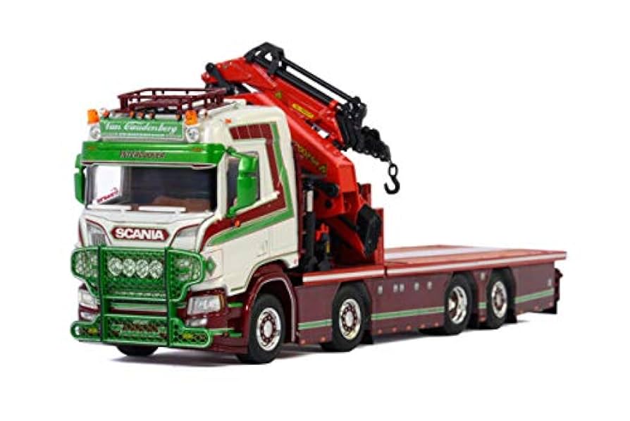 WSI 1/50 Scania R 8x2 CR20N RIGED FLATBED Palfinger 92002 +