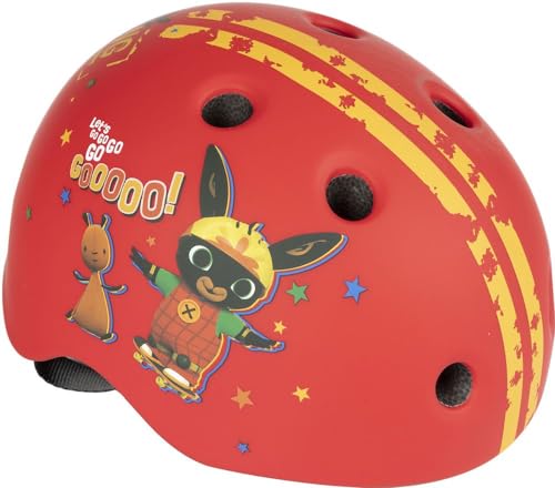 Tataway Kask uliczny rowerowo-deskorolkowy dla dziecięcego króliczka Bing rower rowerowy (rozmiar S) 48-52 cm ochrona czerwony