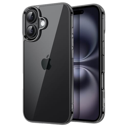 Image of JETech Cover Case for iPhone 16 6.1-Inch, Non-Yellowing Phone Bumper Cover, Anti-Scratch Clear Back (Black)