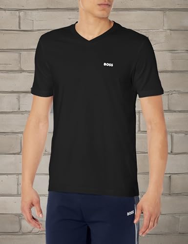 BOSS Men's Small Logo Cotton Vneck Short Sleeve Tshirt3