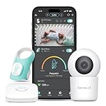 Sense-U Baby Sock Shoe Bundle Smart Baby Monitor: Sock Shoe Plus 2K PTZ Camera - Track Heart Rate, Sleep Movement, Heartbeat, Pan-Tilt-Zoom Video, AI Cry Detection, Audio