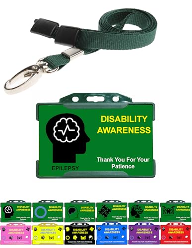 Epilepsy Green Hidden Disability Badge Card Displaying Your Hidden Disability Discreetly with Card Holder & Lanyard Quantum Leap
