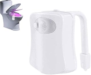 Bduttlefish Motion Sensor Toilet Night Light,8/16-Color LED Toilet Night Light Inside T-oilet,Motion Activated T-oilet Seat L-Ight,Bathroom Decor Cool Gadgets,Ideal Xmas Stockings Gifts for Women Man