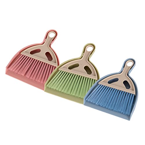 minkissy 6 Sets Desktop Cleaning Brush Mini Dustpan Mini Cleaning Broom Table Cleaning Broom Mini Desktop Broom Cleaning Brush with Dustpan Mini Broom Nylon Wool Keyboard Brush Hair