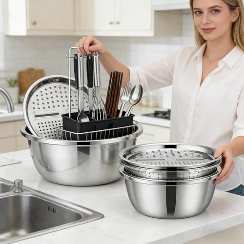 Passoire et bol de cuisine 26cm pour ne plus perdre de riz