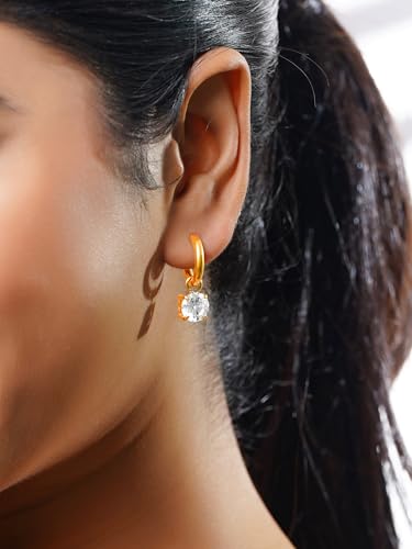 Image of 18K Gold Plated Statement Hoop Earrings for Women | Trendy Hoops Earrings | Waterproof and Anti Tarnish Jewellery | Rakhi Gift for Sister | Gifts for Women | 1 Year Warranty*
