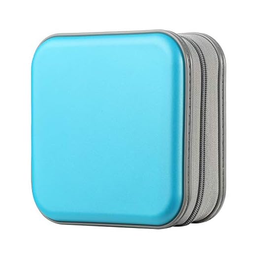 alavisxf xx CD Case, 48 Capacity Hard Plastic DVD Case Portable Zipper CD Case Holder Large Storage Disc Wallet Bag for Car Home Travel (Sky Blue, 48 Capacity)