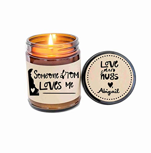 New Home Gift Someone from Delaware Loves Me Long Distance Gift LDR Gift Someone In Delaware Loves Me Heart in Delaware State Map Gift