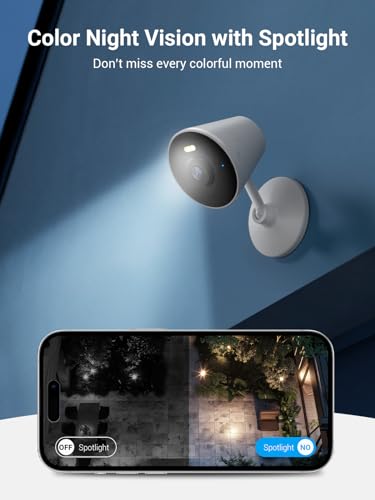 Rocktone K04 5G & 2.4G Indoor/Outdoor Security Camera For Home, Baby/Elder/Dog/Pet Camera With Phone App, Wifi Camera W/Spotlight Color Night Vision 2-Way Audio thumb #2