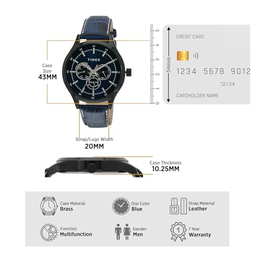Image of TIMEX Analog Watch for Men with Round Dial & Water Resistant Man's Wrist Watches