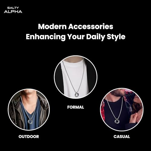 Image of Salty Alpha Anti Tarnish Neck Chain for Men | Stylish Necklace | Jewellery Accessories for Boys | Minimal Jewelry | Gifts for Boyfriend & Husband | Gift for Diwali, Christmas, Marriage, Birthday