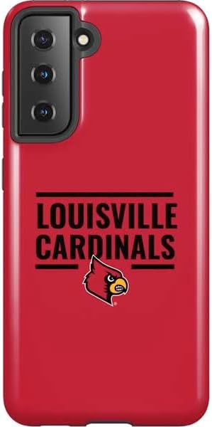 Skinit Pro Phone Case Compatible with Galaxy S21 5G - Officially Licensed University of Louisville Cardinals Striped Design