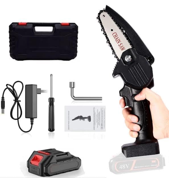 BHAVYATA™ Mini Electric Chain Saw, 2 Pcs Rechargeable Battery, Compact One-Hand Use And Auto Lubrication System Cordless Power Chain Saws with Security Lock 48V Rechargeable Operated (B0DCVZMPGN) Amazon Price History, Amazon Price Tracker
