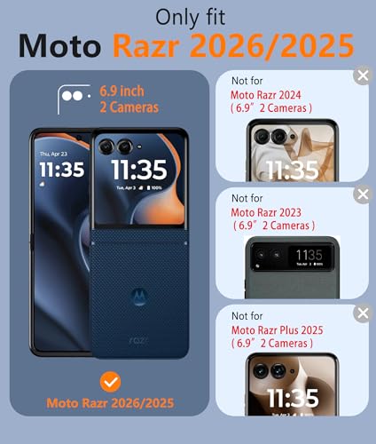 Image of FNTCASE for Motorola Razr 2026 Case: Moto Razr 2025 Case [Hinge Protection] Translucent Matte Cases [Compatible with Magsafe] [Screen Protector] Military Grade Shockproof Protective Phone Cover