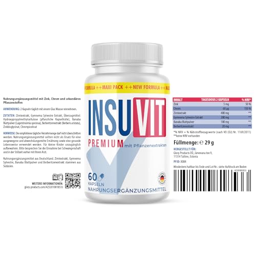 Insuvit Premium Kapseln | für dein Wohlbefinden | im 1-Monats-Vorrat | Inhalt 60 Kapseln