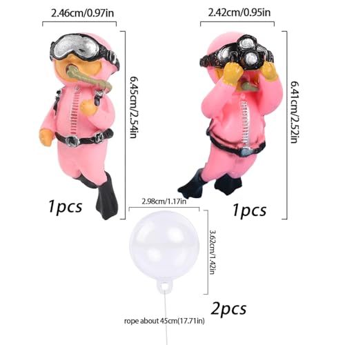 Image of 2-Pack Floating Fish Tank Decorations, Little Diver Aquarium Decoration Aquarium Accessories Fish Playmate for Fish Tank Suitable for All Kinds of Fish Tanks(Pink)
