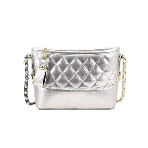 Quilted PU Leather Crossbody Bag for Women Quilted Purse Vintage Hobo Shoulder Bags Handbags Bucket Bag with Zipper