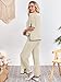 Women 2 Piece Outfits Lounge Sets Short Sleeve Knit Sweater Top Wide Leg Pants Matching Set Apricot