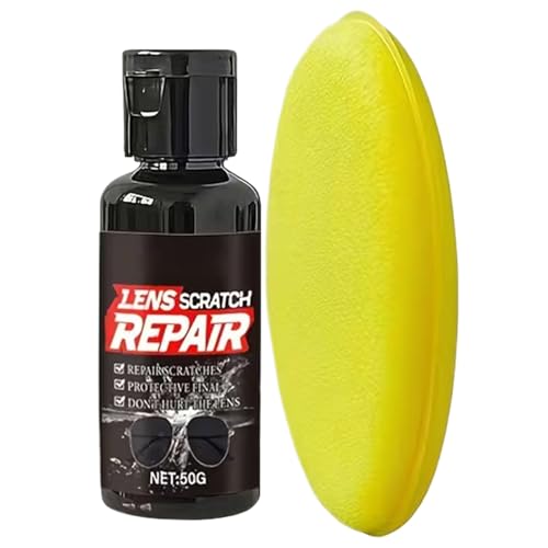 Lens Scratch Remover, 30g Goggles Repair Fluid, 8.2x2.9cm Sunglass Cleaner with Sponge Feature, Solution, Lens Care Tool with Easy Use Design, Scratch Remover for Glass Home Car