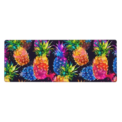 Grand tapis de souris de jeu ananas tropical avec bords cousus pour clavier