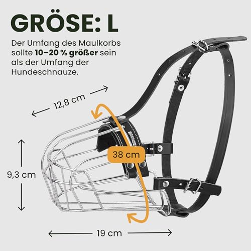 BRONZEDOG Draht-Hundemaulkorb Deutscher Schäferhund für mittelgroße große Hunde Verstellbarer langlebiger Metallkorb zum Beißen Kauen Bellen (L)