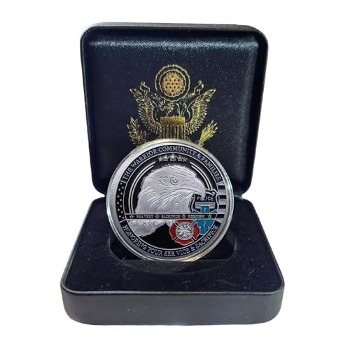 First Responders Challenge Münze mit Geschenkbox Honor American Heroes EMS Police Firefighter Coin