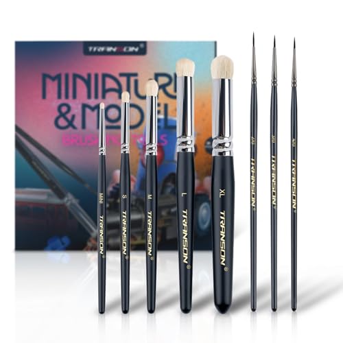 Transon 8pcs Miniature Painting Dry Brush Set