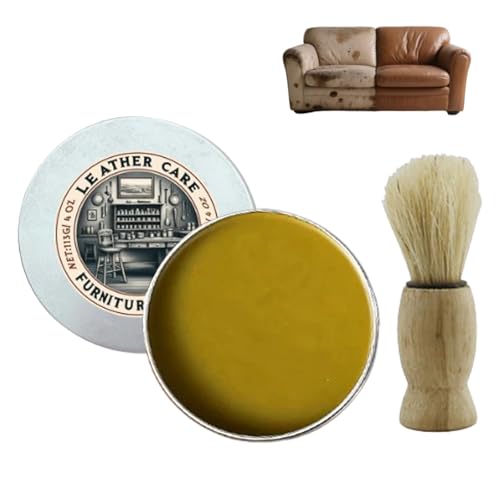 Rosearc Carolina Furniture Collective Salve, Carolina Furniture Salve, Leather Salve Repair Cream with Brushes, Natural Finish Protector, Non-Greasy, Nourishing, Multipurpose, Scratch Cover (1 set)