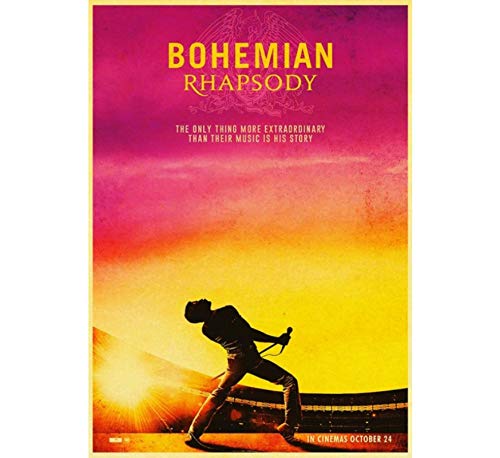 ZJYWYCN Poster Affiche Film Musique Bohemian Rhapsody Freddie Mercury Queen Affiche De Style Rétro Bohemian Rhapsody Wall Art Decor 50 * 70 Cm sans Cadre Cover