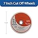50 Pack 7 Inch Cut Off Wheels for Metal and Stainless Steel Cutting Discs for Angle Grinders 7 x 1/16 x 7/8 Inch