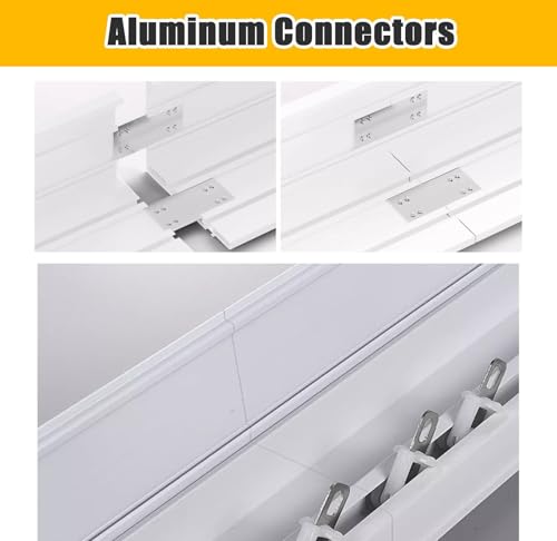 Cette élégante Tringle à Rideaux en Aluminium pour Plafond/Mur - 2,4 m, 3 m, 3,6 m, 4,5 m avec connecteurs - Cache-Rideaux élégant pour la décoration intérieure (Blanc 4 m)