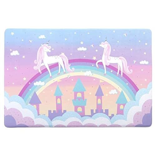 Tadpoles Super-Soft Memory Foam Unicorn Plush Playmat | Features a Non-Skid Backside | Plush Fabric & Memory Foam Inners | Soft & Comfy | Total Floor Coverage of 40” x 60” | Great Gift for Kids | Pink