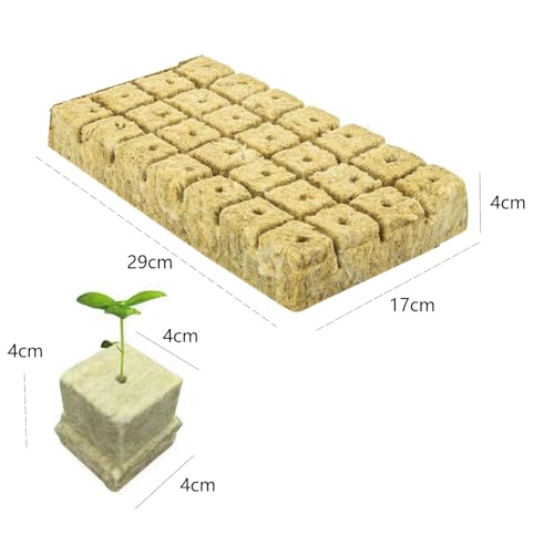 LATRAT 28 Stücke Steinwolle Anzuchtmatte Steinwolle Würfel Steinwolle, Steinwolle WüRfel FüR Stecklinge, Steinwolle Anzucht Bodenloses, Für Den Anbau Von SäMlingen, Blumen, Pflanzen
