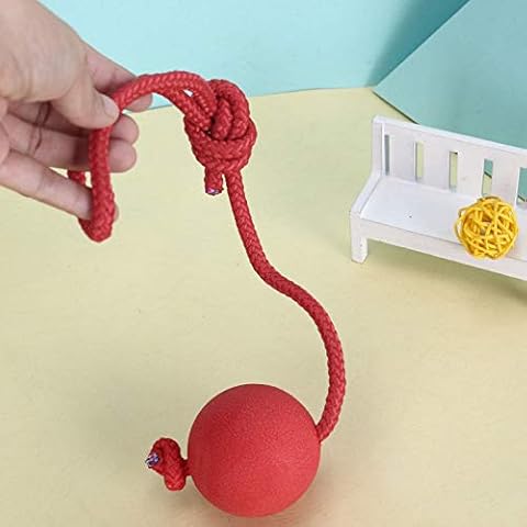 Styleest Dog Chew Rope Toys, Durable Puppy Chew Toy and Squeaky Plush Washable Dog Toy Teeth Cleaning Interactive and Relieve Boredom Toys(Red A-5cm) Cover