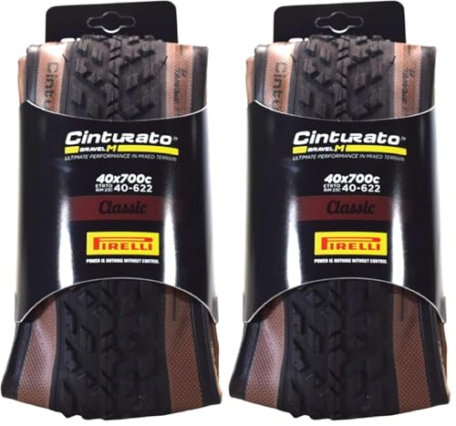Pirelli Cinturato Gravel M Bike Tyre, Size 40-622, Classic Tan Wall (Pack of 2)