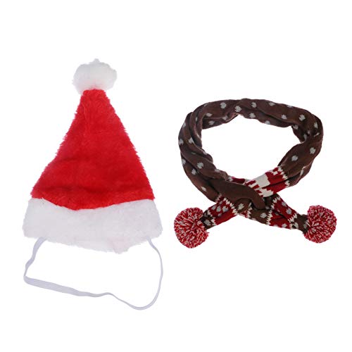 POPETPOP 2Pcs Cachorro de EstimaÃ§Ã£o Fantasia de Natal Boneco de Neve Natal Conjunto de ChapÃ©u de
