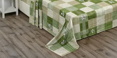 Image of BSB HOME Double Bedsheet 144 TC Microfiber with 2 Pillow Covers | Smooth, Lightweight & Quick-Dry Bed Sheet Set | Comfortable Bedding for Home, Guest Room & Daily Use - Olive Patchwork