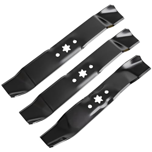Fourtry 942-04125 & 942-04124 Mower Blade Set for 46' Deck Mower, Replacement Blades Compatible with Cub Ca det i1046 LT1045 LT1046 Toro MTD Troy Bilt Lawn Mower, Replace 742-04124 742-04125, 3 Blades