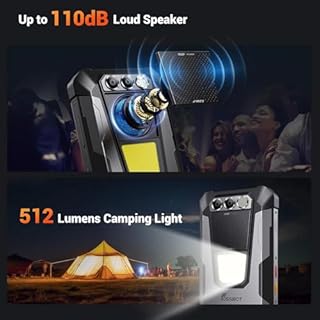 FOSSiBOT F106 Pro Rugged Smartphone Android 14, 6.58''FHD Celluare Antiurto, 12000mAh/30W Telefono Indistruttibile, 15GB + 256GB/TF 1TB Rugged Phone, 512LM Lighting/110dB Altoparlante - Dual SIM/NFC