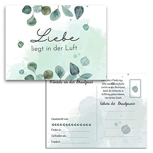 50x Ballonkarten Hochzeit extra leicht für lange Flugdauer - Wunschkarten für Luftballons als spaßiges Hochzeitsspiel für Gäste (Eukalyptus) 50x Ballonkarten Hochzeit extra leicht für lange Flugdauer - Wunschkarten für Luftballons als spaßiges Hochzeitsspiel für Gäste (Eukalyptus)