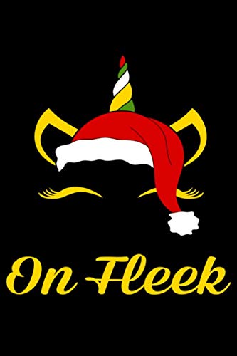 On-Fleek: Christmas Santa Unicorn Face Book Gratitude Journal 6 in x 9 in 100 pages Notebook
